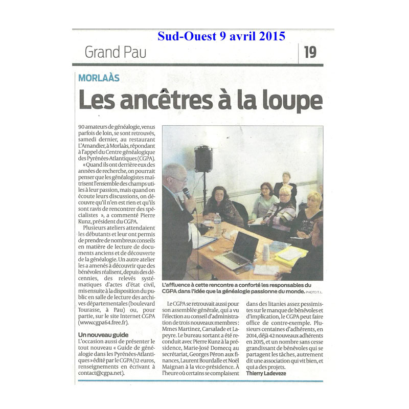 Article 09/04/2015 - Sud-Ouest